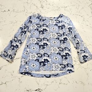 Kate Quinn long sleeve tee | air blue 60s floral | bamboo - 2T